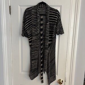 Ellie Tahari - Striped Black and Gray Cardigan